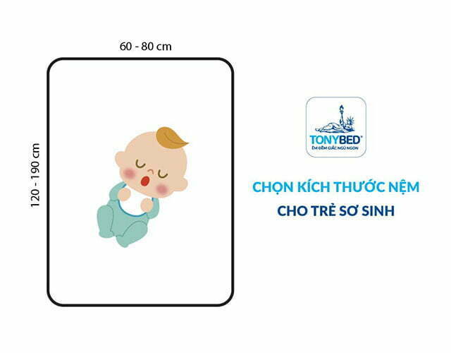 kích thước nệm cho trẻ sơ sinh
