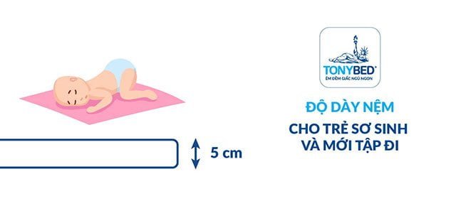 Độ dày nệm cho trẻ sơ sinh và mới tập đi