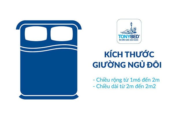 Kích thước giường ngủ đôi thông dụng