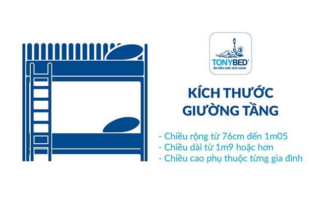 Kích thước giường tầng thông dụng