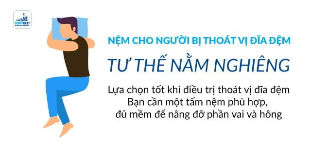 Chọn nệm phù hợp cho người bị thoát vị đĩa đệm có thói quen nằm nghiêng