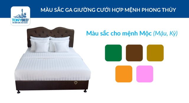 Mà sắc ga trải giường cưới hợp mệnh mộc