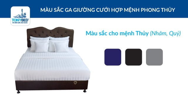 Chọn màu sắc ga trải giường hợp phong thủy cho người mệnh thủy trong ngày cưới