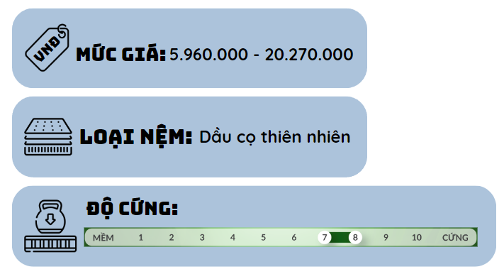 Nệm dầu cọ thiên nhiên nằm mát không đau lưng