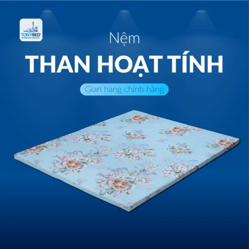 Nệm than hoạt tính màu xanh Tonybed