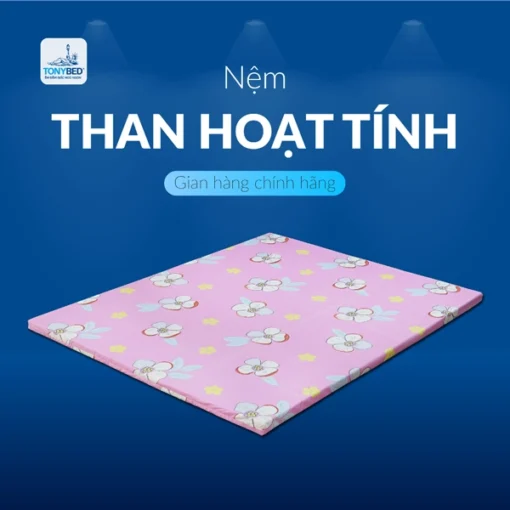 Nệm than hoạt tính màu hồng Tonybed