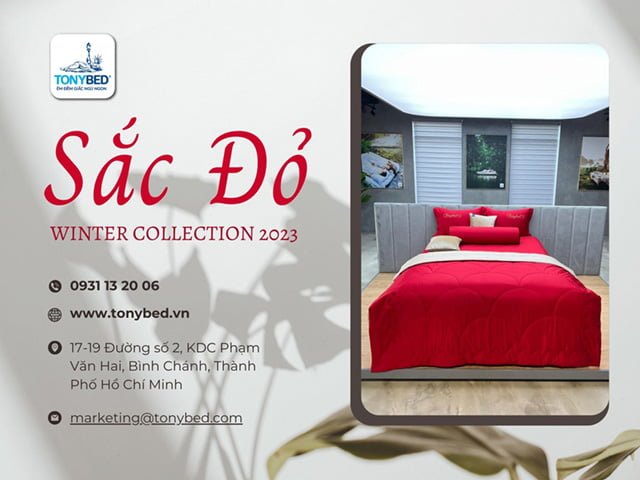 Bộ ga trải giường màu đỏ
