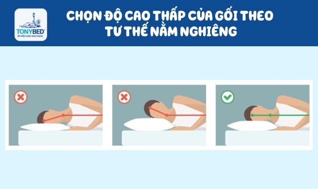 Người có thói quen nằm nghiêng nên chọn gối có độ phồng cao