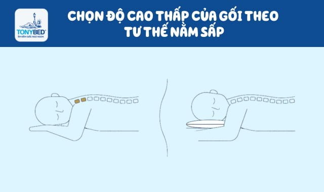 Với người có thói quen nằm sấp nên chọn gối thấp hoặc không nằm gối