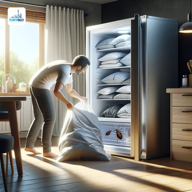 Một biện pháp hữu hiệu khác để diệt rệp giường là bạn đem toàn bộ chăn ga gối nệm vào tủ để đông đá