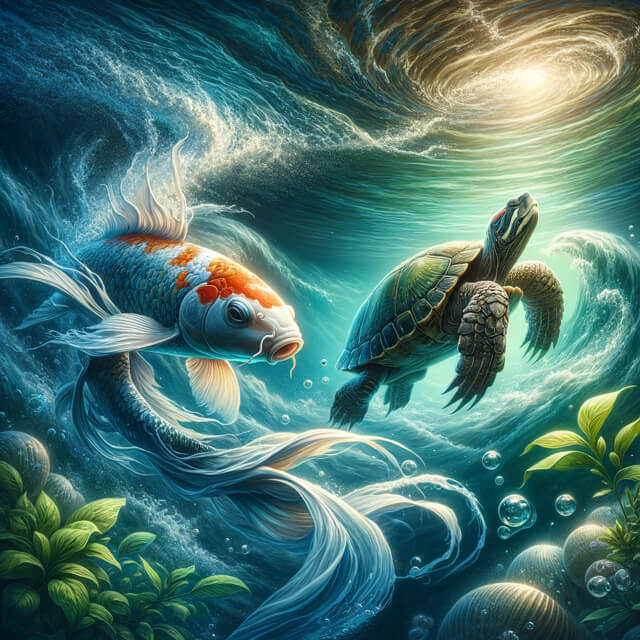 Mơ thấy rùa và cá chép