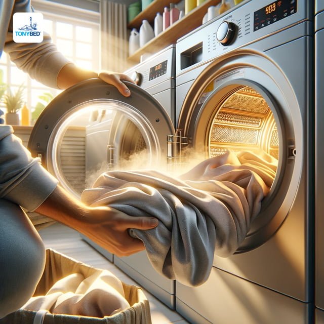 Đêm chăn, ga, gối của bạn vào máy sấy và sấy ở nhiệt độ cao