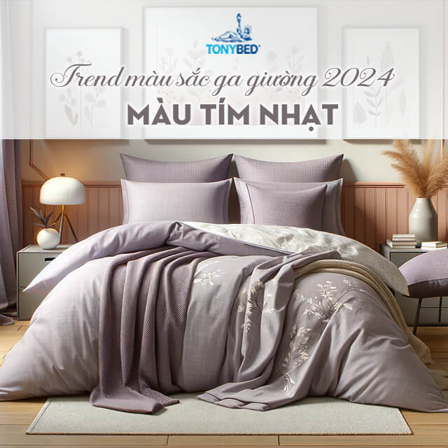 Ga giường màu tím nhạt