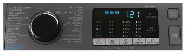 Chọn chế độ Bedding khi giặt ga giường trên máy giặt Samsung
