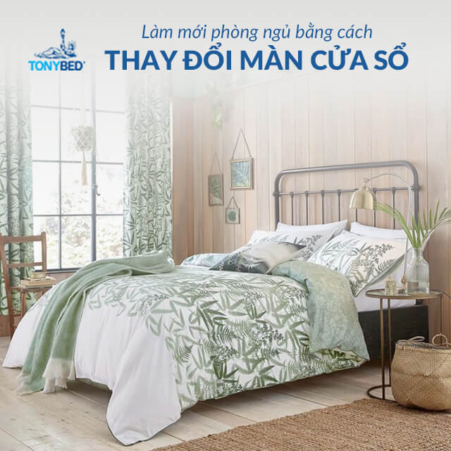 Bạn cũng có thể thay rèm cửa mới để phòng ngủ mới mẻ hơn