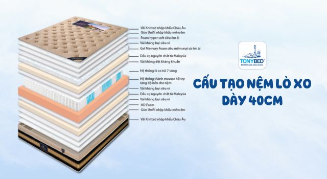 Cấu tạo bên trong nệm lò xo túi