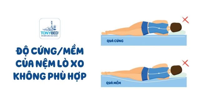 Nằm nệm lò xo bị đau lưng do chọn độ cứng mềm không phù hợp