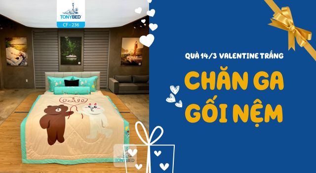 Tặng chăn ga gối nệm cho bạn gái vào ngày valentine trắng là ý tưởng không tệ