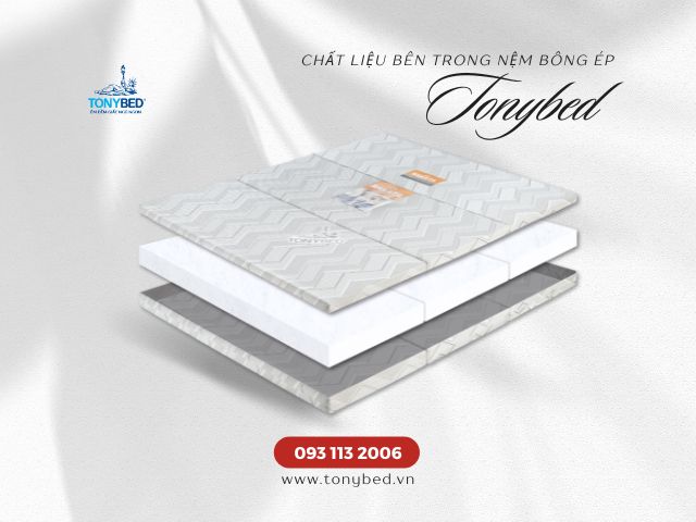Nệm bông ép có độ cứng cao, độ đàn hồi thấp và khả năng thông thoáng khí kém