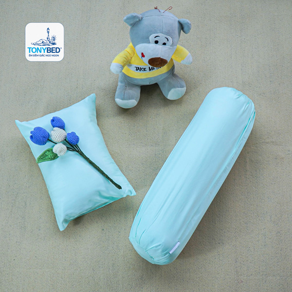 Bộ gối nằm, gối ôm trẻ màu xanh ngọc