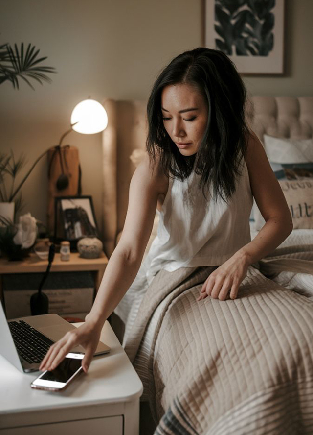Han che cac thiet bi dien tu truoc khi ngu